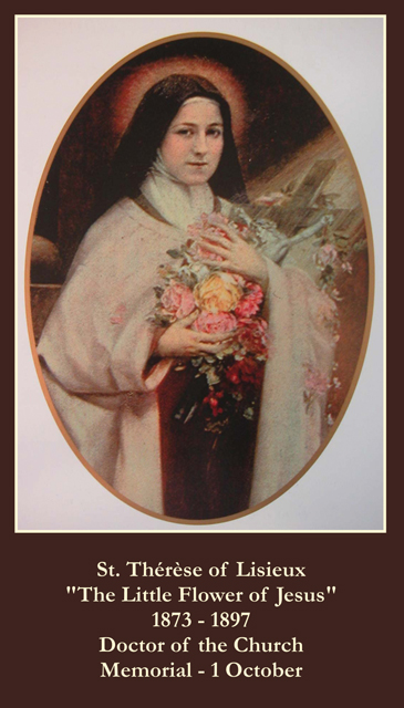 St. Therese Novena Prayer Card
